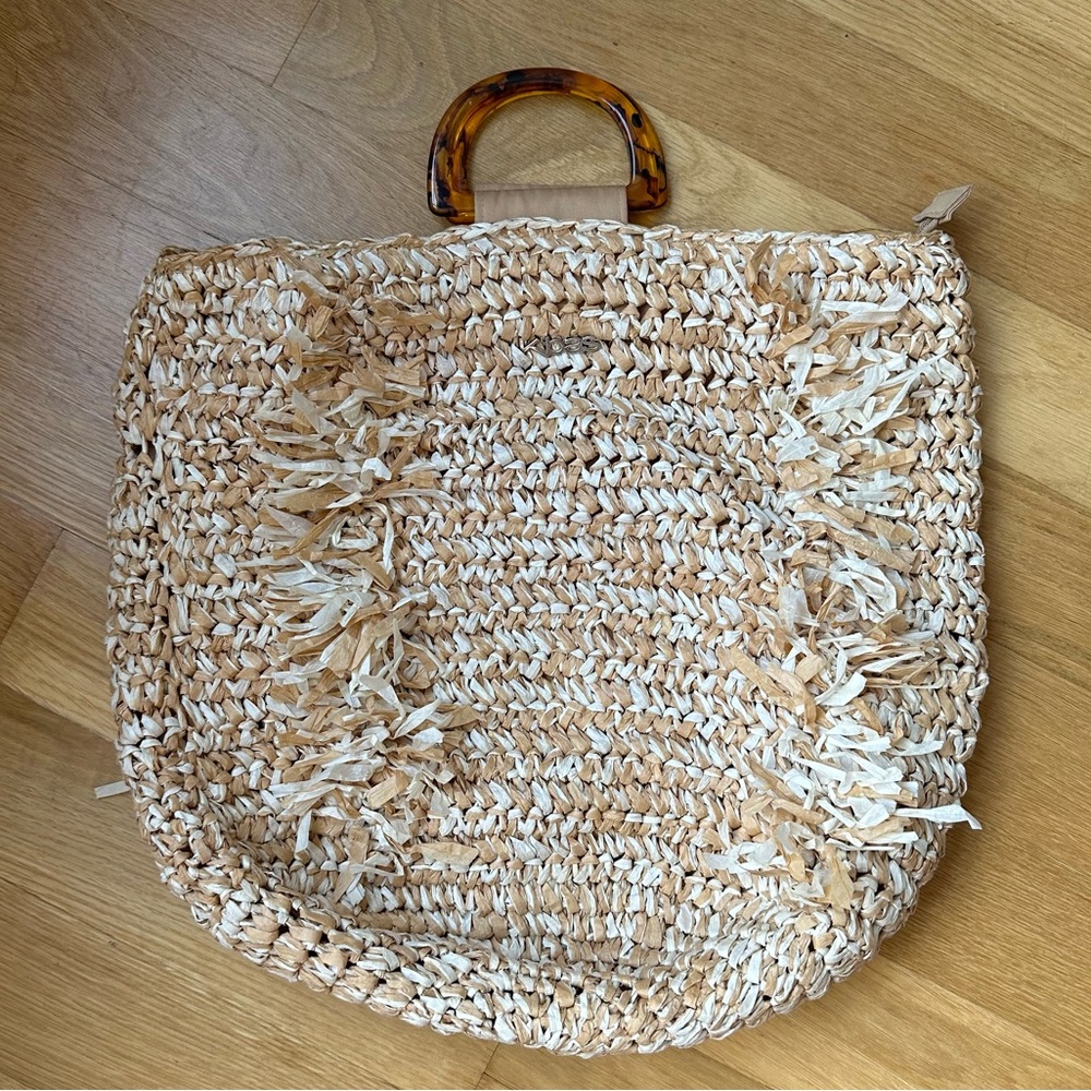 Kbas Rafia Straw Beach Tote with Handles